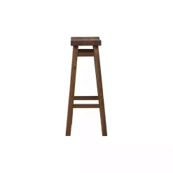 Kirklands Home Bar Stools & Counter Height Stools|Chestnut Wire Brush Saddle Bar Stools, Set of 2 Brown