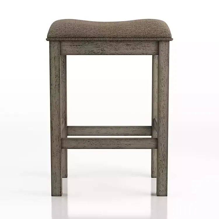 Kirklands Home Bar Stools & Counter Height Stools|Chestnut Wood Upholstered Counter Stools, Set of 2 Brown