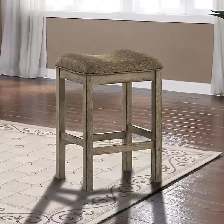 Kirklands Home Bar Stools & Counter Height Stools|Chestnut Wood Upholstered Counter Stools, Set of 2 Brown