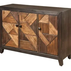 Kirklands Home Cabinets & Sideboards|Chevron 3-Door Wooden Credenza