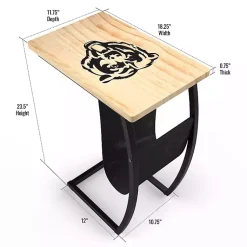 Kirklands Home Accent & End Tables|Chicago Bears Wood C-Table Tan