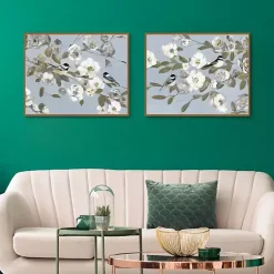 Kirklands Home Framed Art|Chickadee Blossoms Framed Canvas Prints, Set of 2