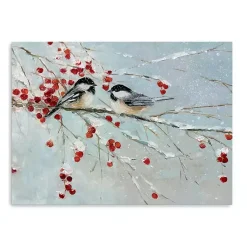 Online Chickadees in Winter Canvas Art Print Christmas Art & Wall Decor