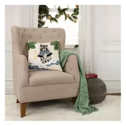 Online Chilly Racoon Embroidered Throw Pillow Christmas Pillows