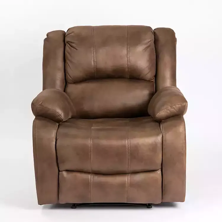 Kirklands Home Accent Chairs|Chocolate Faux Leather Barrett Recliner Brown