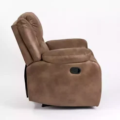 Kirklands Home Accent Chairs|Chocolate Faux Leather Barrett Recliner Brown