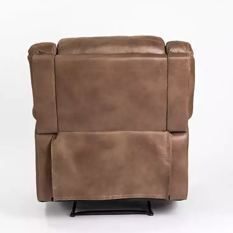Kirklands Home Accent Chairs|Chocolate Faux Leather Barrett Recliner Brown