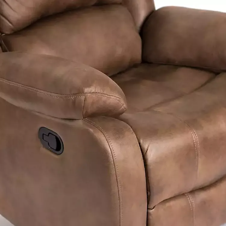 Kirklands Home Accent Chairs|Chocolate Faux Leather Barrett Recliner Brown