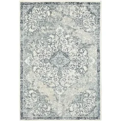 Kirklands Home Area Rugs|Cholet Ivory Blue Medallion Accent Rug, 2x3