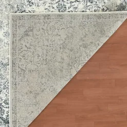 Kirklands Home Area Rugs|Cholet Ivory Blue Medallion Area Rug, 5x7