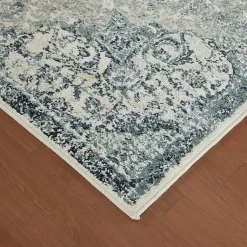 Kirklands Home Area Rugs|Cholet Ivory Blue Medallion Area Rug, 7x9