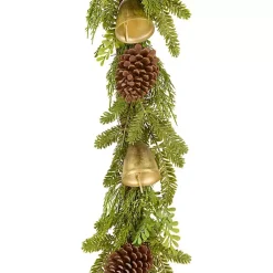 Best Christmas Bells Pine Garland with Pinecones, 6 ft. Christmas Arrangements & Garland