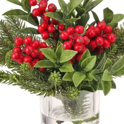 Hot Christmas Berry & Pine Faux Water Arrangement Christmas Arrangements & Garland
