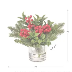 Hot Christmas Berry & Pine Faux Water Arrangement Christmas Arrangements & Garland