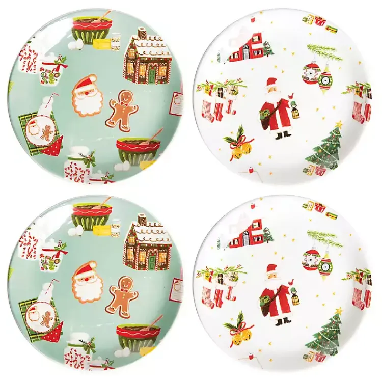 Kirklands Home Kitchen Accessories|Christmas Cookies Ceramic Plates, Set of 4