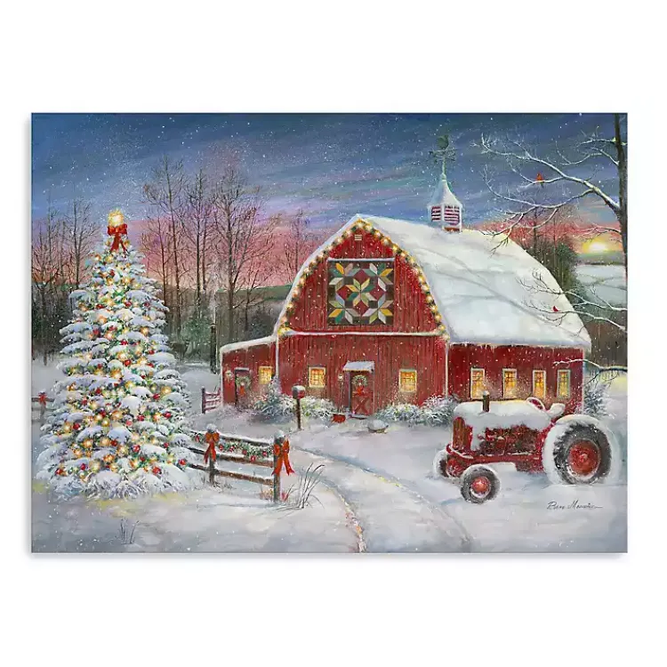 Best Christmas Cozy Barn Canvas Art Print, 24x30 Christmas Art & Wall Decor