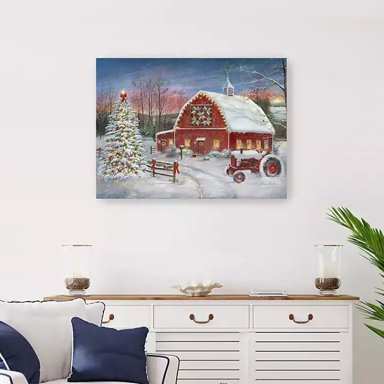 Best Christmas Cozy Barn Canvas Art Print, 24x30 Christmas Art & Wall Decor