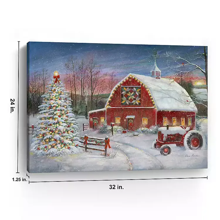 Best Christmas Cozy Barn Canvas Art Print, 24x30 Christmas Art & Wall Decor