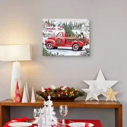 Best Christmas Dogs & Vintage Truck Canvas Art Print Christmas Art & Wall Decor