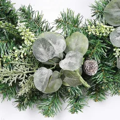 Online Christmas Eucalyptus Pine Mix Pre-Lit Wreath Wreaths