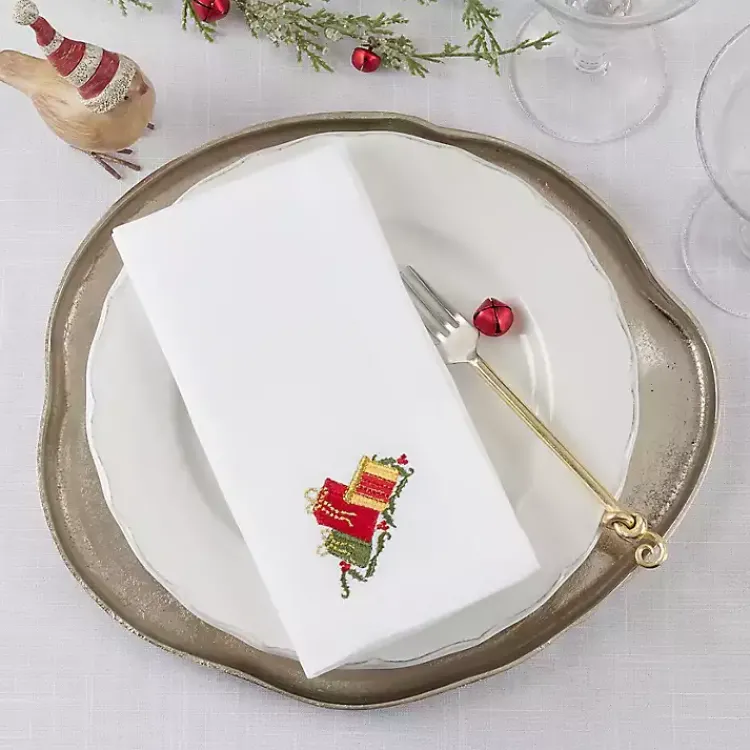 Kirklands Home Table Linens|Christmas Gifts Embroidered 4-pc. Napkin Set