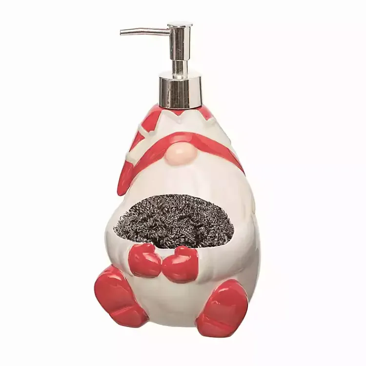 Kirklands Home Kitchen Accessories|Christmas Gnome Soap Dispenser and Sponge Holder