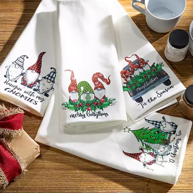 Best Christmas Gnomes Tea Towels, Set of 4 Christmas Dining & Entertaining