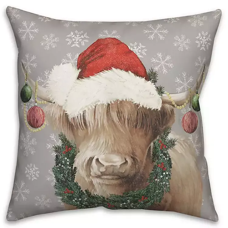 Christmas Highland Cow Pillow Christmas Pillows