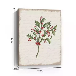 Christmas Holly Canvas Art Print Christmas Art & Wall Decor