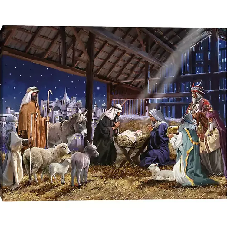 Sale Christmas Nativity Canvas Art Print Christmas Art & Wall Decor