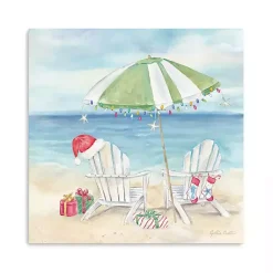 New Christmas on the Beach Canvas Art Print, 30x30 in. Christmas Art & Wall Decor
