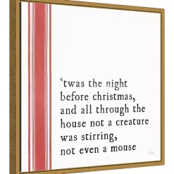 Hot Christmas Quote Left Stripe Canvas Wall Plaque Christmas Art & Wall Decor