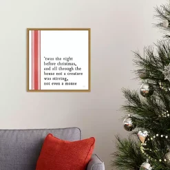 Hot Christmas Quote Left Stripe Canvas Wall Plaque Christmas Art & Wall Decor