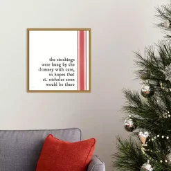 Clearance Christmas Quote Right Stripe Canvas Wall Plaque Christmas Art & Wall Decor