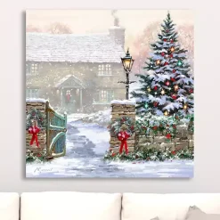 Discount Christmas Snowfall Canvas Art Print Christmas Art & Wall Decor