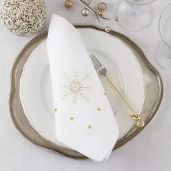 Kirklands Home Table Linens|Christmas Snowflake Embroidered 4-pc. Napkin Set White