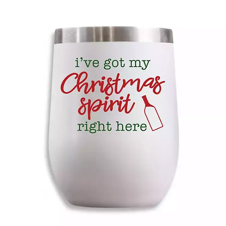 Outlet Christmas Spirit Insulated Wine Tumblers, Set of 2 Christmas Dining & Entertaining