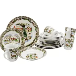 New Christmas Toile 16-pc. Dinnerware Set Christmas Dining & Entertaining