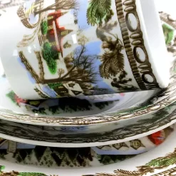 New Christmas Toile 16-pc. Dinnerware Set Christmas Dining & Entertaining