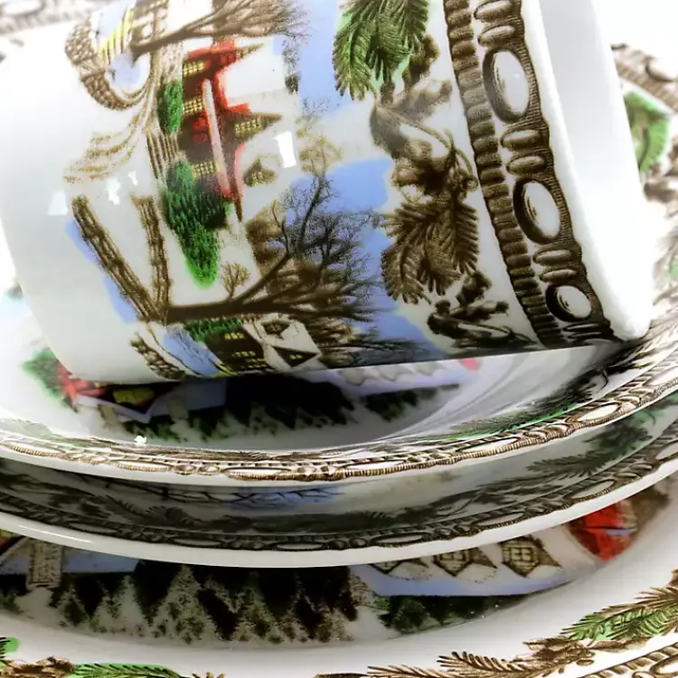 New Christmas Toile 16-pc. Dinnerware Set Christmas Dining & Entertaining