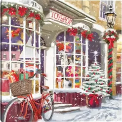 Discount Christmas Toy Shop Storefront Canvas Art Print Christmas Art & Wall Decor
