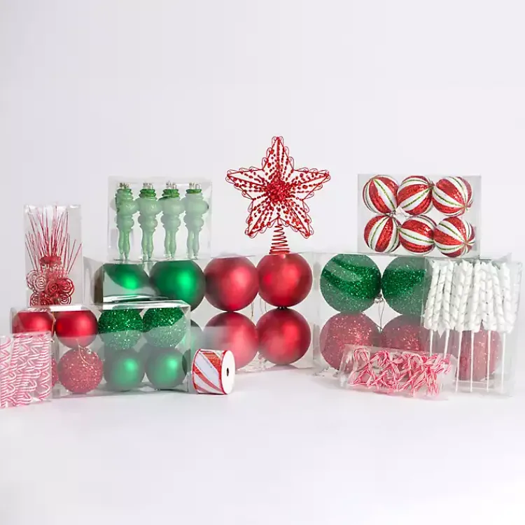 New Christmas Tree Decorations 62-pc. Box Set Christmas Tree Decorations