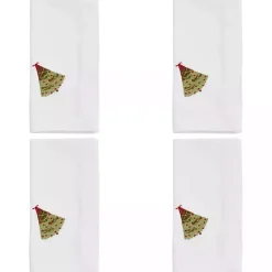 Kirklands Home Table Linens|Christmas Tree Embroidered 4-pc. Napkin Set