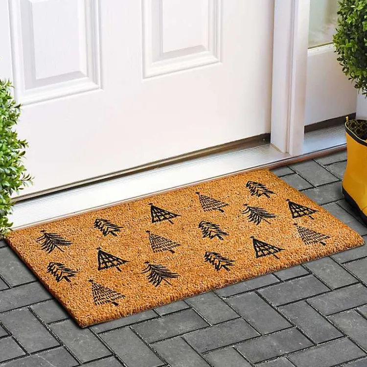 Kirklands Home Doormats|Christmas Tree Farm Coir Doormat