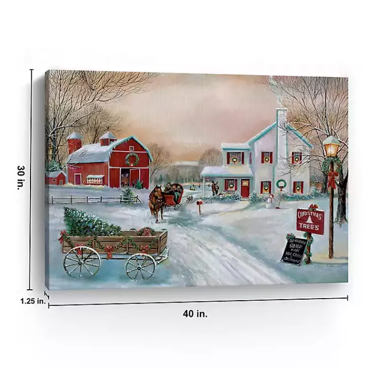 New Christmas Tree Farm in Snow Canvas Art Print Christmas Art & Wall Decor