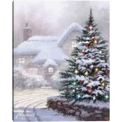 Sale Christmas Tree Snowy Lane Canvas Art Print Christmas Art & Wall Decor