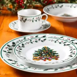 Hot Christmas Tree Trimming 16-pc. Dinnerware Set Christmas Dining & Entertaining