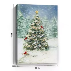 Clearance Christmas Tree with Cardinals Canvas Art Print Christmas Art & Wall Decor