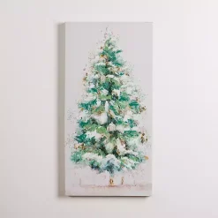 Discount Christmas Tree with Glitter Canvas Wall Plaque Christmas Art & Wall Decor