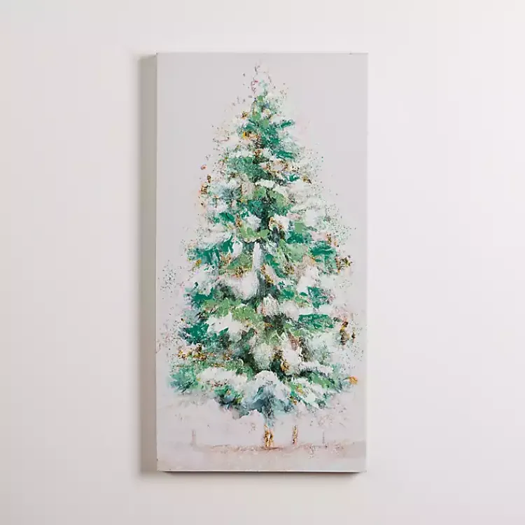 Discount Christmas Tree with Glitter Canvas Wall Plaque Christmas Art & Wall Decor